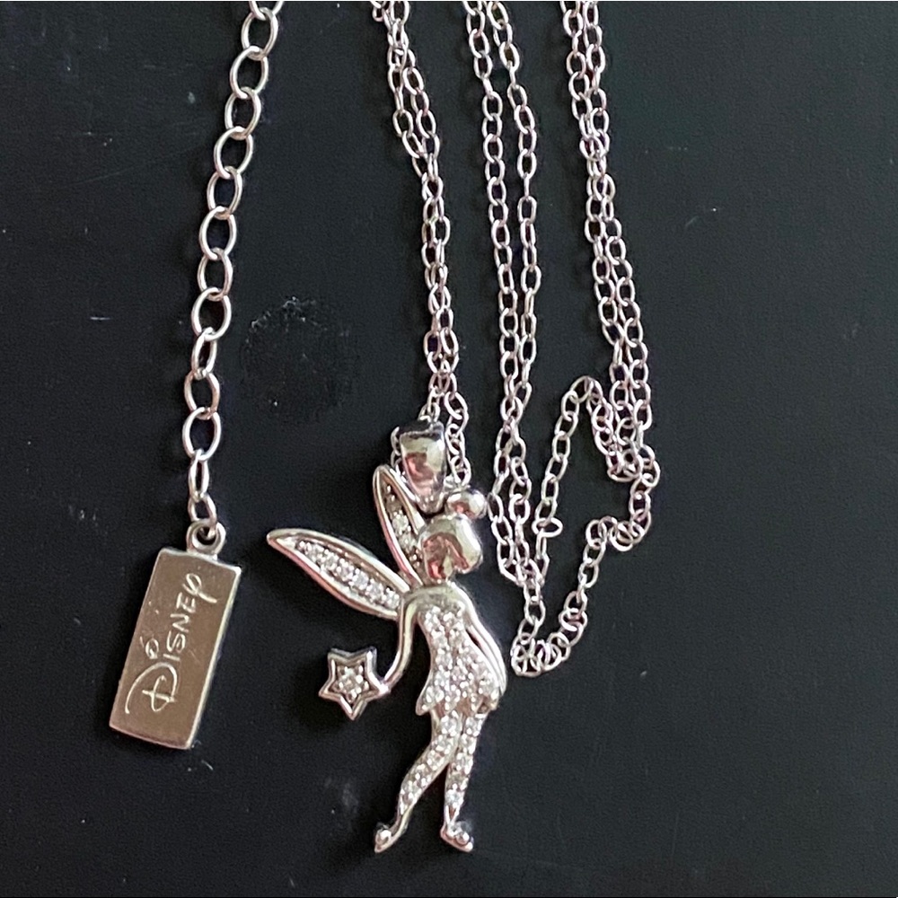 Disney Tinkerbell Diamond Sterling Silver Necklace